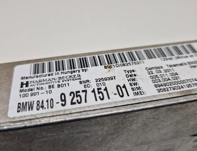 BMW 5 Series F10/F11 (2009-2017) Bluetooth vadības bloks B011100B2578311,9257151 28072688