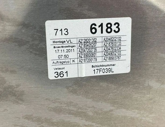 MERCEDES-BENZ CLS-Class C218 (2010-2017) Aizmugurējo kreiso durvju logu pacēlājs A2128201302 22187212