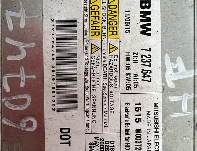 BMW 5 Series F10/F11 (2009-2017) Xenon Light Control Unit 7237647 28188507