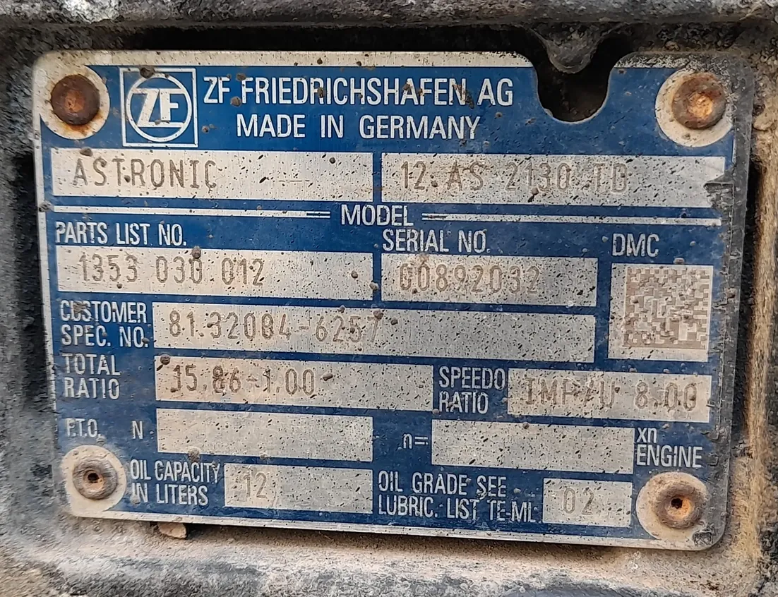 MAN TGX (2007-present) pārnesumkārba 12AS2130TD,12AS2130TD,1353030012,1353030012,81320046257,81.32004-6257,ASTRONIC,132840114560,1328301153,1328302096,1328301168,1328302202 34806368