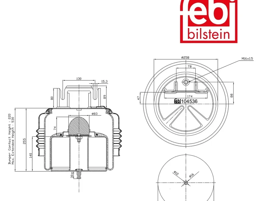 VOLVO FMX II (2012-present) Pneimatiskais / gaisa spilvens 21917672,104536,22047989,21451174 30719357