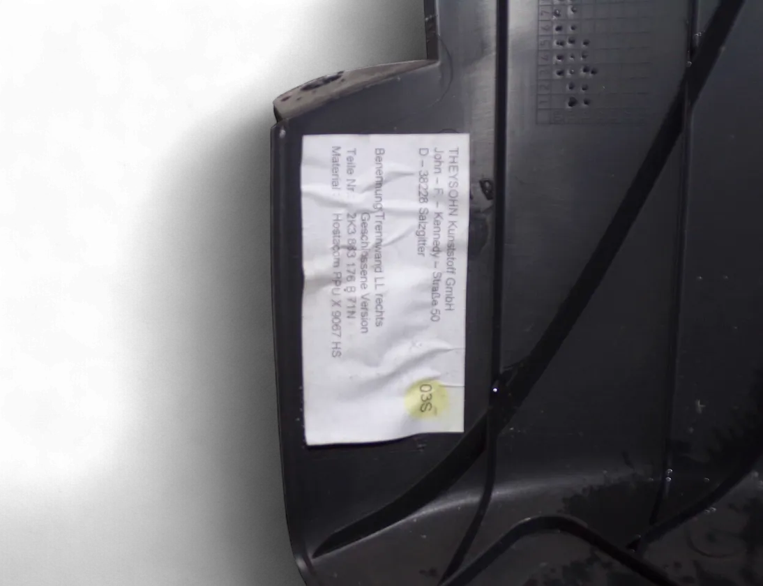 VOLKSWAGEN Caddy 3 generation (2004-2015) Partition between the cabin and the load compartment 2K3863169B,2K3863176B 33141290