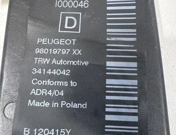 PEUGEOT 5008 1 generation (2009-2016) Front Left Seatbelt 98019797XX 33472413