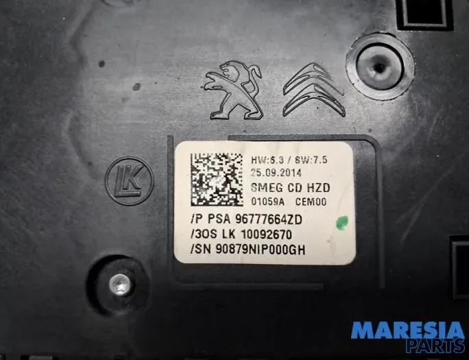 PEUGEOT 308 T9 (2013-2021) Music Player Buttons 96777664ZD,0096777664ZD 33465828