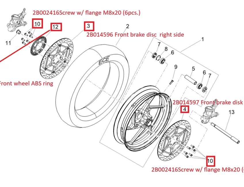 APRILIA RS Front brake disc set 2B014596,2B014597,85248R,2B004778,890960,2B002416 34357538