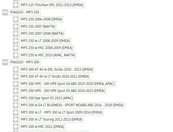 PIAGGIO MP3 Kreisās Puses Ātrumu Pārslēgšanas Gaismas 622993 34378284