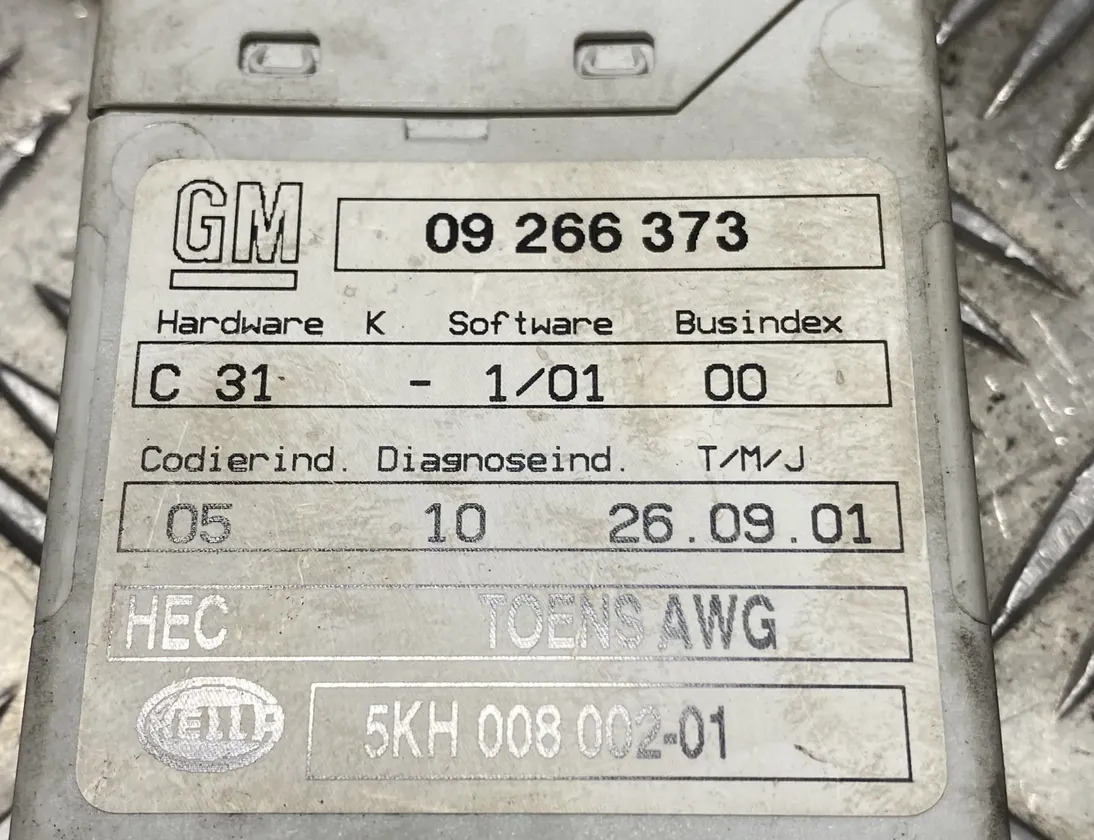 OPEL Omega B (1994-2003) Signalizācijas vadības bloks 09266373 22786044