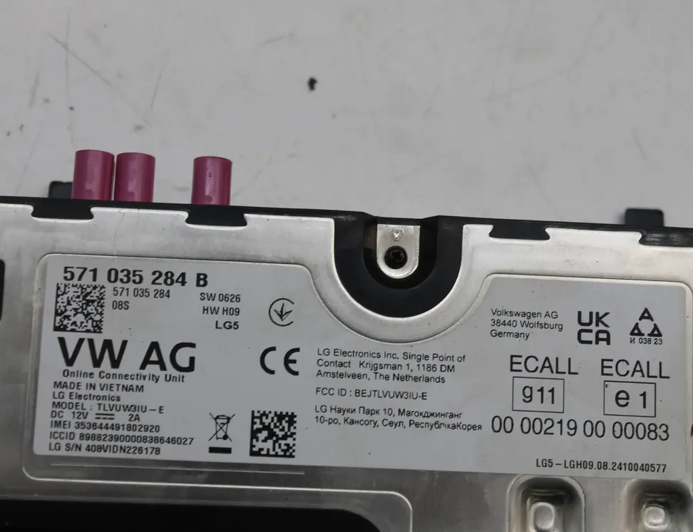 SEAT Leon Блок управления Bluetooth 571035284B 33519649