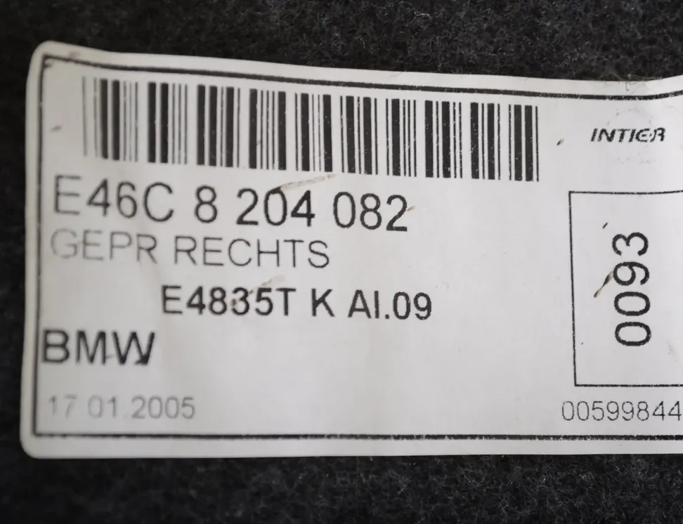 BMW 3 Series E46 (1997-2006) Обивка багажника правой стороны 8204082 22574037
