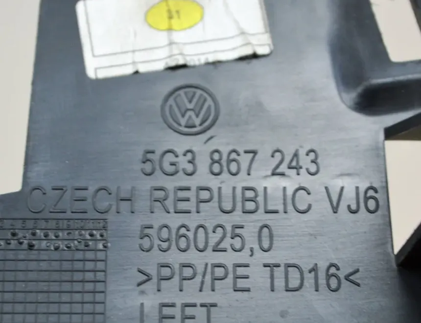 VOLKSWAGEN Golf 7 generation (2012-2024) Left Side B Pillar Trim 5G3867243 13563176
