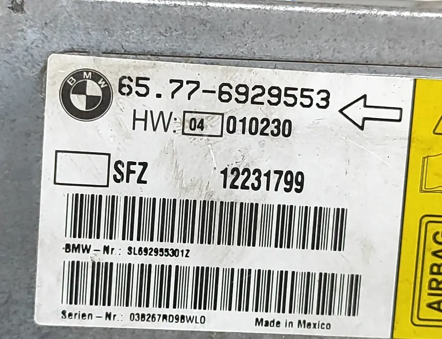 BMW 7 Series E65/E66 (2001-2008) SRS vadības bloks 12231799,6929553 27906077