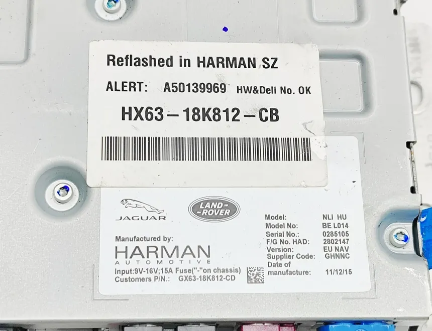 JAGUAR F-Pace 1 generation (2016-2024) Mūzikas atskaņotājs ar Navigāciju / GPS HX63-18K812-CB,GX63-18K812-CD 33091098