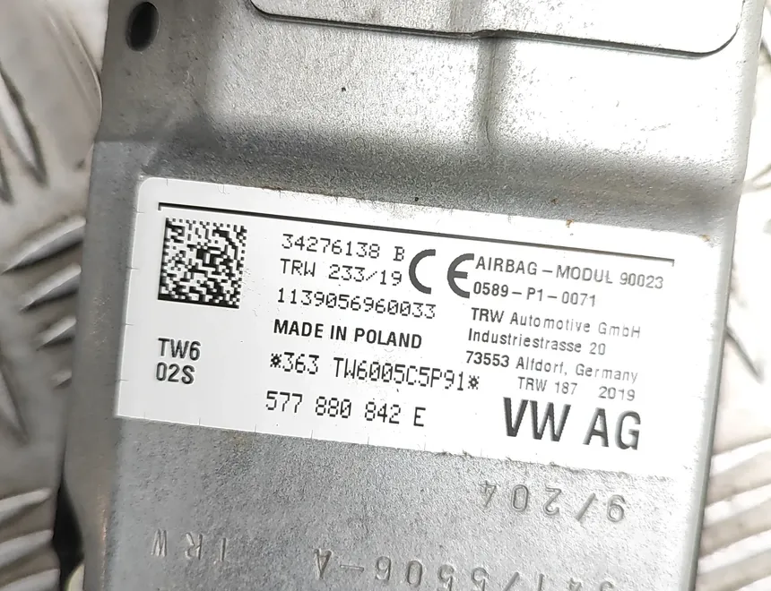 SEAT Ateca 1 generation (2016-2024) Ceļu drošības spilvens 577880842E 33508773