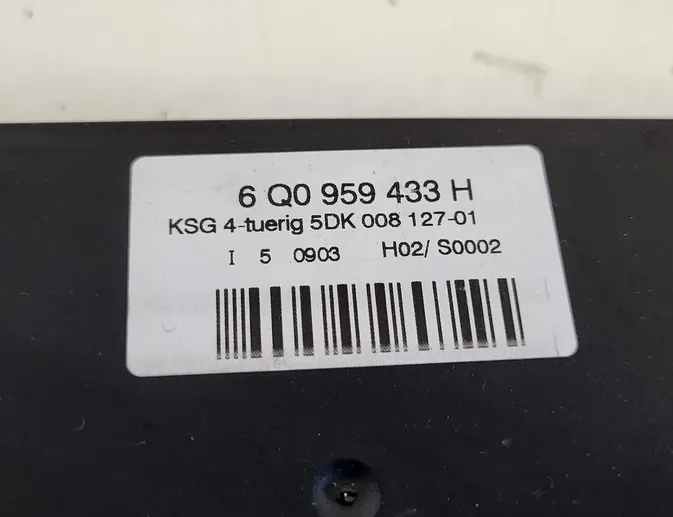 SKODA Fabia 6Y (1999-2007) Comfort Control Unit 6Q0959433H 34219630