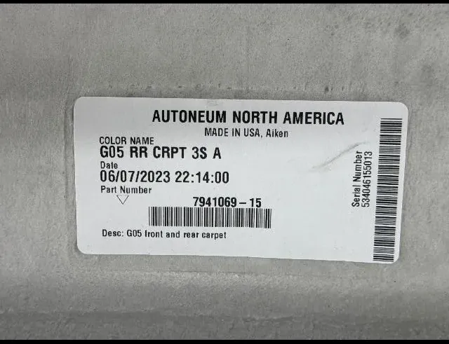 BMW X5 G05/G18 (2018-2024) Trunk Boot Carpet 7941069 33553673