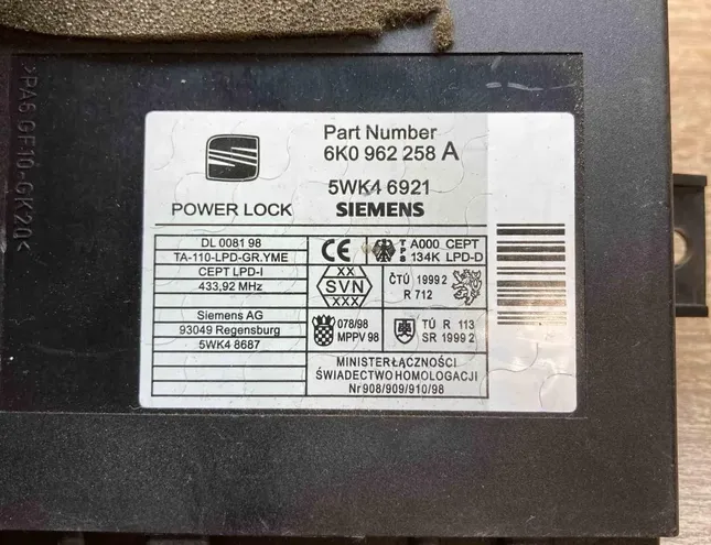 SEAT Ibiza 2 generation (1993-2002) Komforta vadības bloks 6K0962258A,5WK46921 34346333