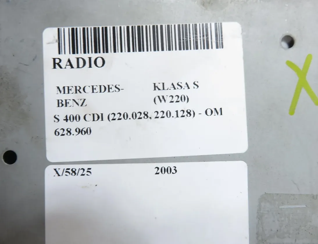 MERCEDES-BENZ S-Class W220 (1998-2005) Автомагнитола без навигации 2208274142,2208270257 33576926