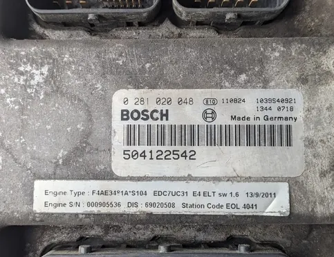 IVECO EuroCargo I-III (1991-2015) Dzinēja vadības bloks ECU 0281020048,F4AE348iA,EDC7uc31,504097239,504122542 31228671