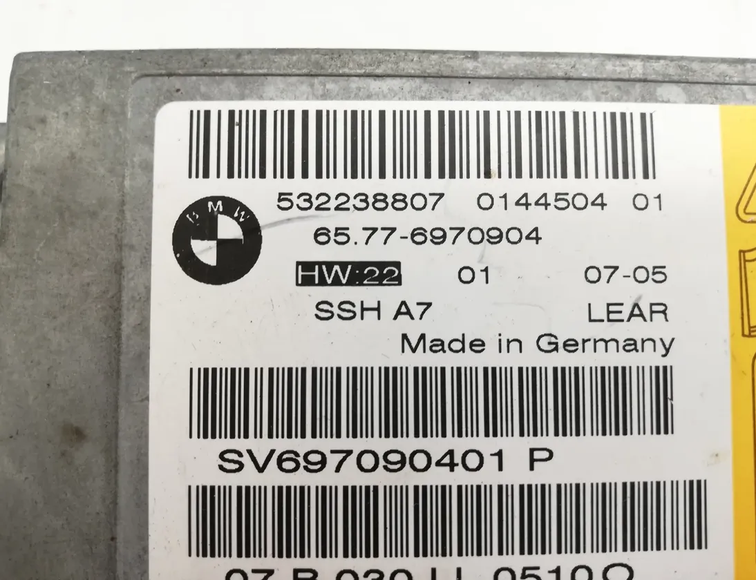 BMW 7 Series E65/E66 (2001-2008) SRS vadības bloks 6970904 11478894