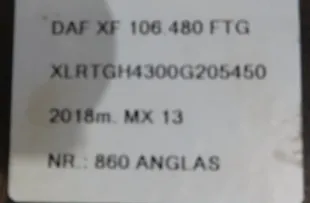 DAF XF (2012-present) Aizmugurējā kreisā riteņa rumbas vārpsta/stupica 28073557