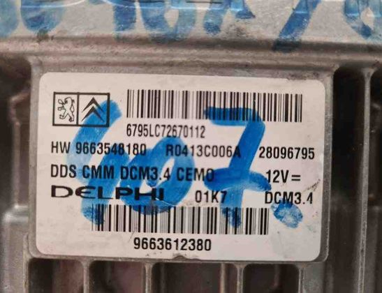 PEUGEOT 607 1 generation (2000-2008) Engine Control Unit ECU 9663612380,9663548180,R0413C006A,28096795 32716982