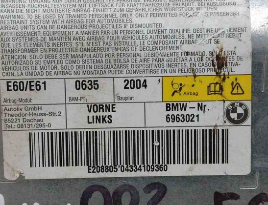 BMW 5 Series E60/E61 (2003-2010) Front Left Door Airbag SRS 601190401E,L601190501C,6963021 32726010