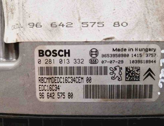 PEUGEOT 307 1 generation (2001-2008) Engine Control Unit ECU 0281013332,9653958980,9664257580 32726281