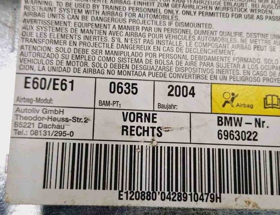 BMW 5 Series E60/E61 (2003-2010) Front Right Door Airbag SRS 6963022,081312950 32727069