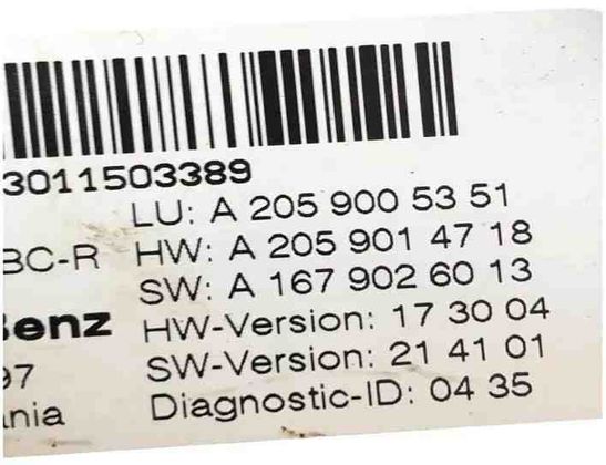 MERCEDES-BENZ C-Class W205/S205/C205 (2014-2023) Citau veidu vadības bloki A2059005351 27213608