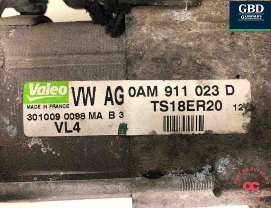 VOLKSWAGEN Golf 6 generation (2008-2015) Стартер 0am911023q,0am911023qx 30890695