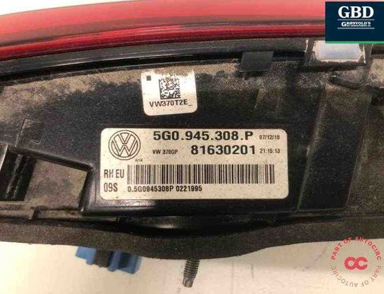 VOLKSWAGEN Golf 7 generation (2012-2024) Left Side Tailgate Taillight 5g0945308p 31707216