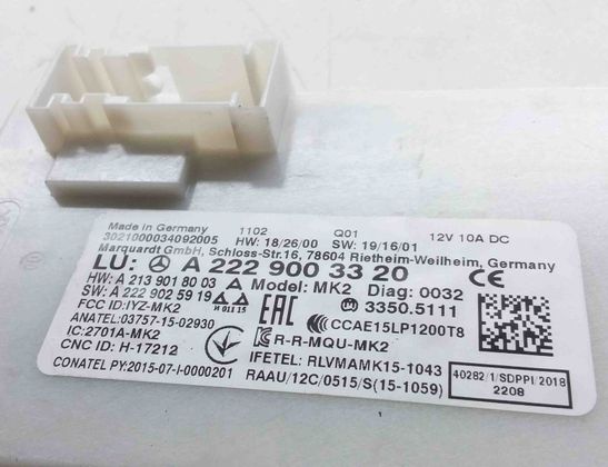 MERCEDES-BENZ E-Class W213/S213/C238/A238 (2016-2024) Centrālās Atslēgas Vadības Bloks A2229003320,33505111 30760968