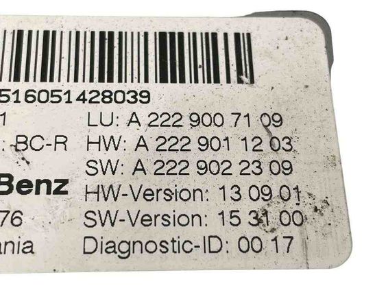 MERCEDES-BENZ C-Class W205/S205/C205 (2014-2023) Komforta vadības bloks A2229022309,A2229007109,A2229011203 32194840