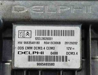 PEUGEOT 307 1 generation (2001-2008) Engine Control Unit ECU 9663548180 31939661