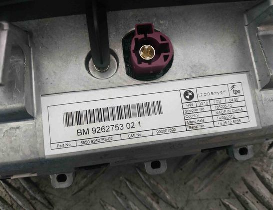 BMW 3 Series F30/F31 (2011-2020) Navigation Display 9262753 17909653