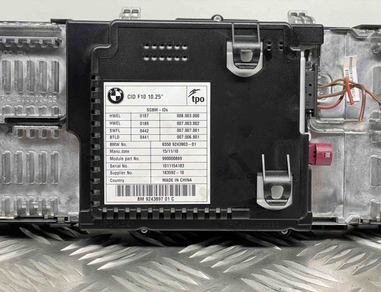 BMW 5 Series F10/F11 (2009-2017) Navigācijas displejs 9243897,9243903 27796998