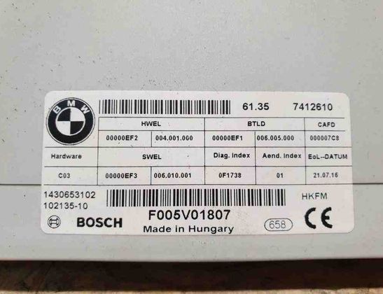 BMW 2 Series Active Tourer F45 (2014-2018) Aizmugurējā vāka / bagāžnieka vadības bloks 61357412610,7412610 32614221