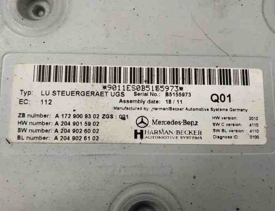 MERCEDES-BENZ E-Class W212/S212/C207/A207 (2009-2016) Navigation Control Unit DALISID1604,1729009302,2219005903 27153729