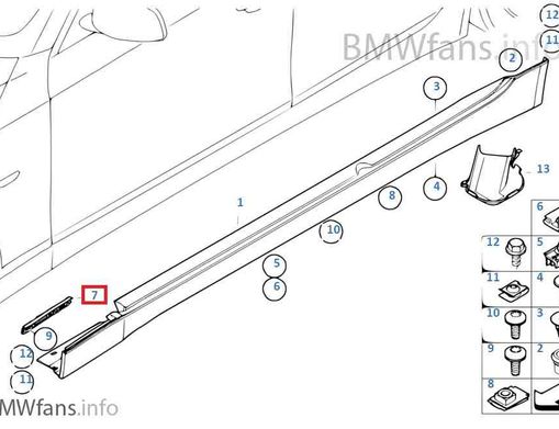 BMW 5 Series E60/E61 (2003-2010) Citas virsbūves detaļas 51717066228 29900537