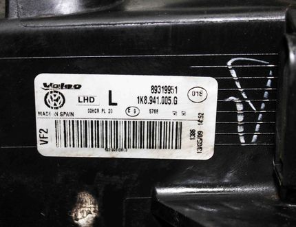 VOLKSWAGEN Scirocco 3 generation (2008-2020) Priekšējais kreisais lukturis 1K8941005G 22974181
