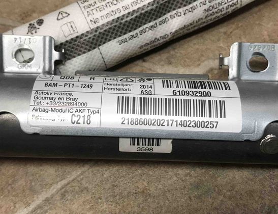 MERCEDES-BENZ CLS-Class C218/X218 (2011-2017) Подушка безопасности потолка правая 2188600202 23359342