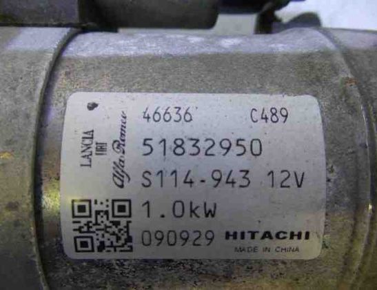 FIAT Panda 2 generation (2003-2011) Стартер 0000051890631,0051890631,51832950 26975006