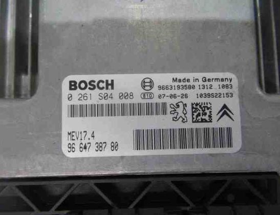 PEUGEOT 207 1 generation (2006-2009) Engine Control Unit ECU 9663193580,9664738780,0261S04008,6580NG,6580NH,1039S22153,1943YK,1942RE,1942RC 27654260