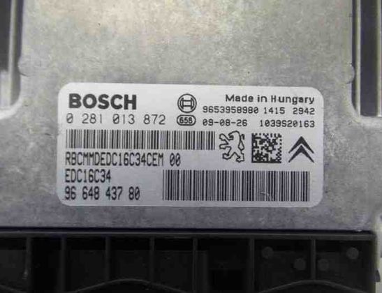 CITROËN C3 Picasso 1 generation (2008-2016) Engine Control Unit ECU 9653958980,0281013872,9664843780,657081,6580YE,1943S4 27658083