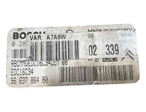PEUGEOT 207 1 generation (2006-2009) Motora vadības bloks 9663786480,EDC16C34 26561766