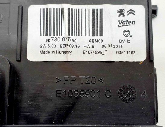 PEUGEOT 308 T9 (2013-2021) Climate control unit 9678007680 15530102