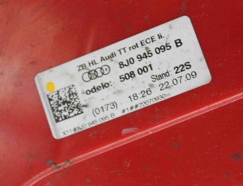 AUDI TT 8J (2006-2014) Rear Left Taillight 8J0945095B 31551138
