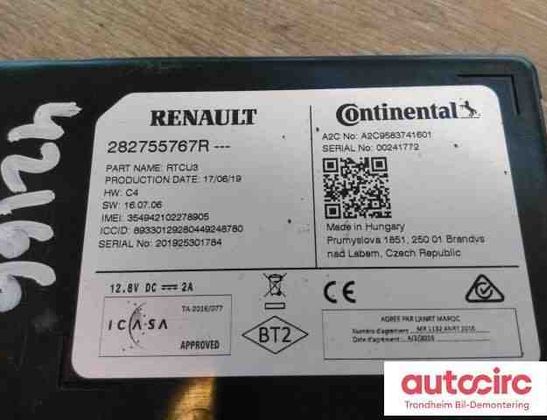 RENAULT Zoe 1 generation (2012-2023) Skaņas vadības bloks 282755767r,a2c9583741601,282757104r 30831947