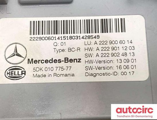 MERCEDES-BENZ GLC X253 (2015-2024) Comfort Control Unit a2229006014 32553357