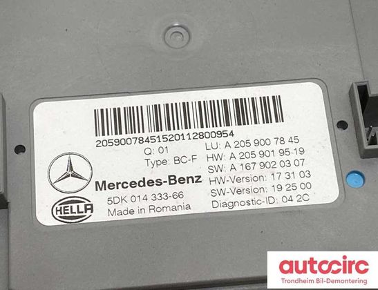 MERCEDES-BENZ EQC 1 generation (2018-2023) Piekares spilvena vadības bloks a2059007845 33030063